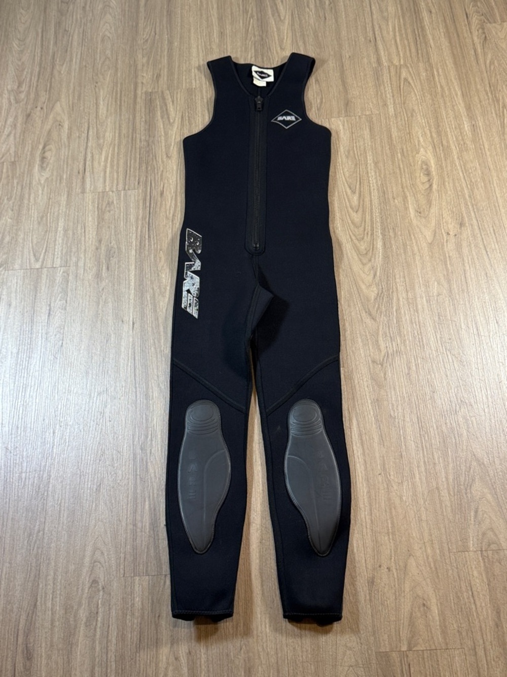 Bare Youth Black Wetsuit Swimvest - Girls/Boys Sleeveless Full Leg, Size SP